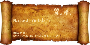 Maloch Artúr névjegykártya